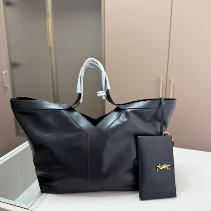Saint Laurent Y Tote In Leather Black 36cm 817602AAEB31000 - Image 3