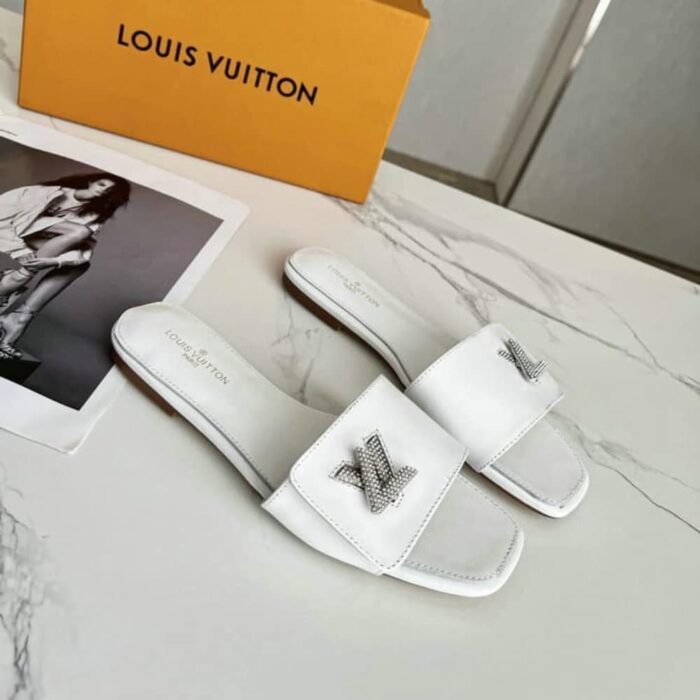 Louis Vuitton Shake Peep Toe Slide In White - Image 2