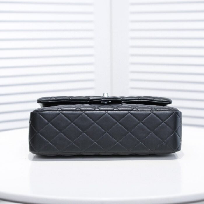 Chanel Classic Double Flap Bag Black Leather 30cm - Image 3