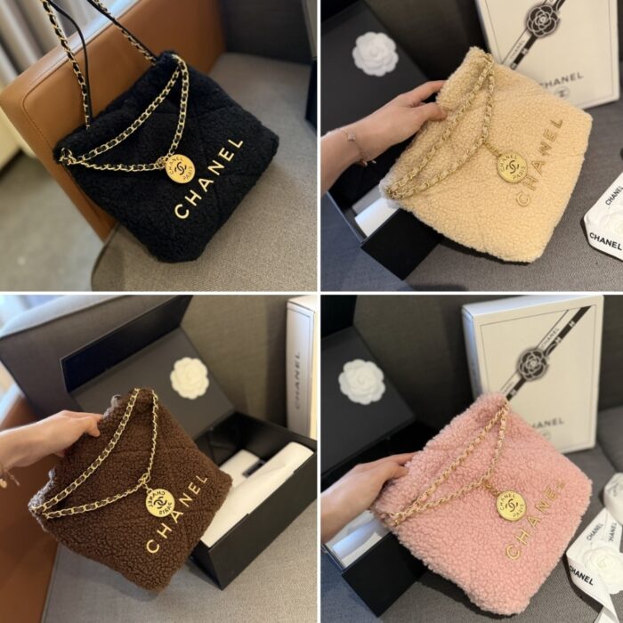 Chanel 22 Mini Handbag Shearling Ecru 20cm AS3980 B18299 NZZG0 - Image 3
