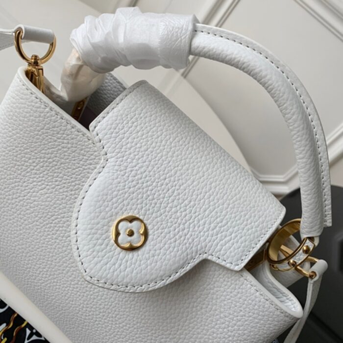Louis Vuitton Mini Capucines Grained Leather White 20cm - Image 3
