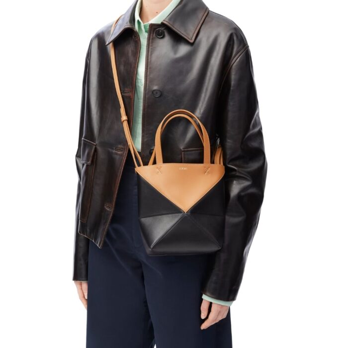 Loewe Mini Puzzle Fold Tote Warm Desert And Black 17cm A779V25X07 2727 - Image 3