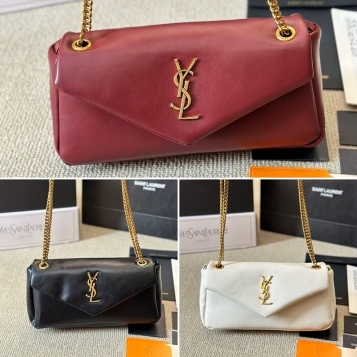 Saint Laurent Calypso Small In Rouge Merlot 27cm 734153AACQO6268 - Image 4