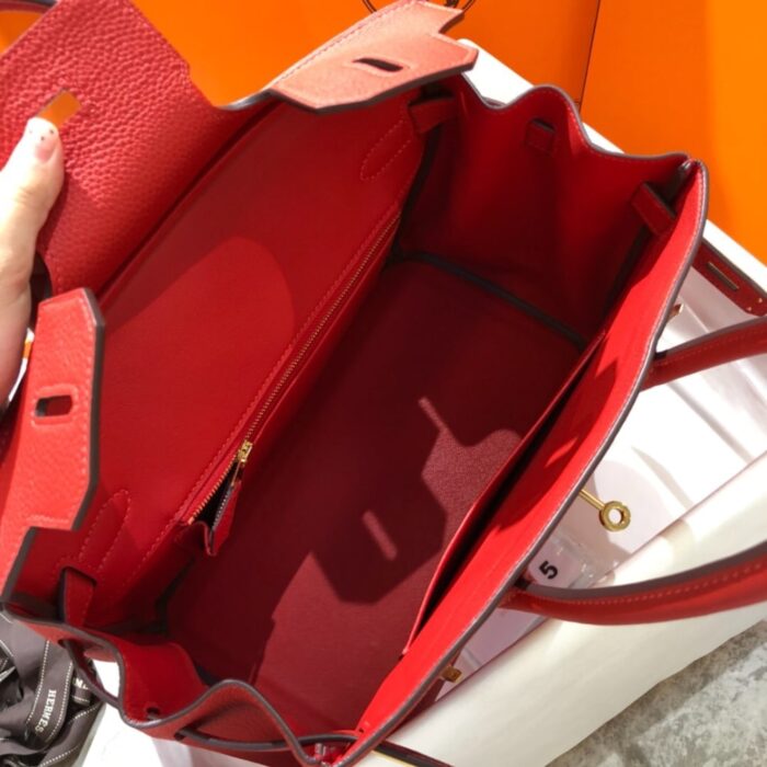 Hermes Birkin 25 Bag Togo Rouge Vermillon 25cm - Image 3