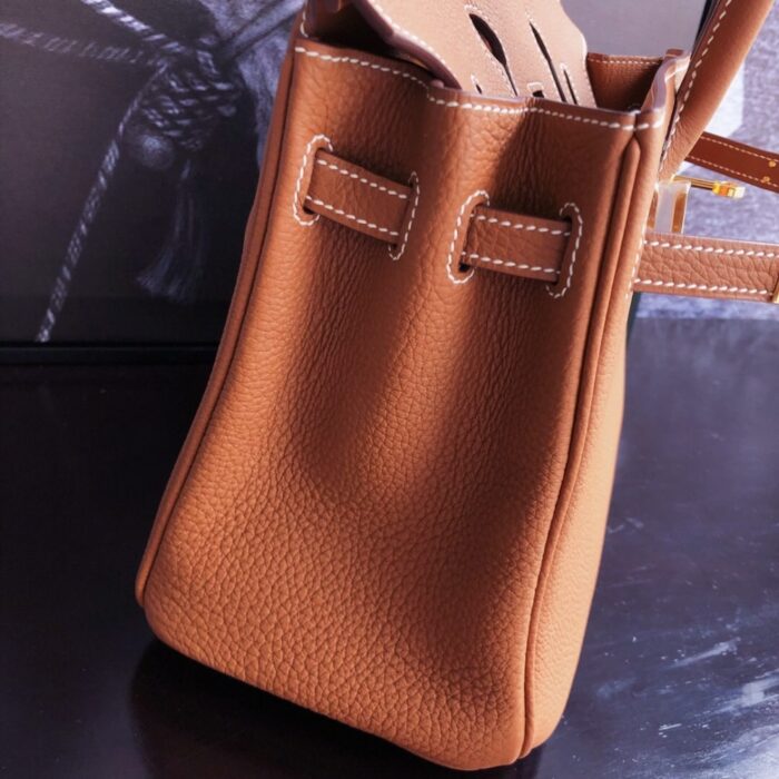 Hermes Birkin 25 Handbag Gold Brown 25cm - Image 3