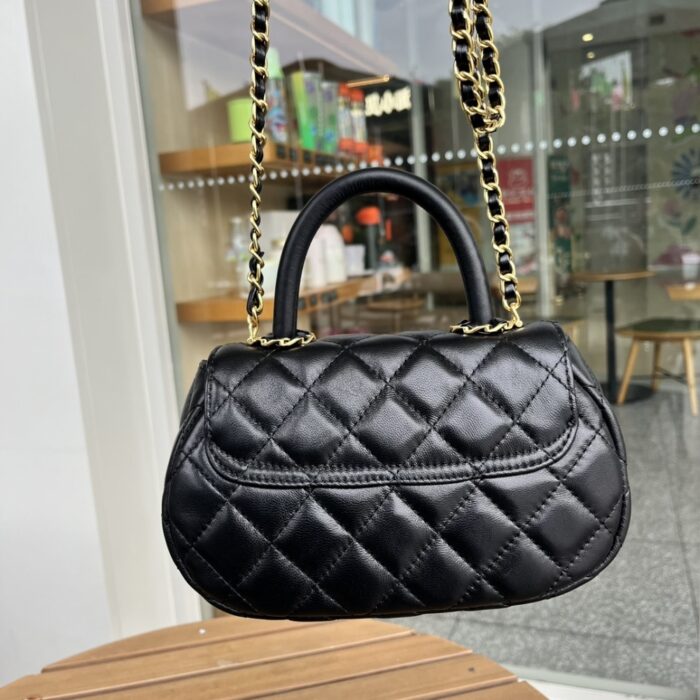 Chanel Small Flap Bag With Top Handle Black 20cm AS4573 B15144 94305 - Image 3