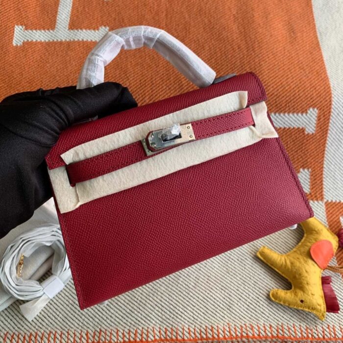Hermès Mini Kelly Epsom Rouge Grenat 19cm - Image 4