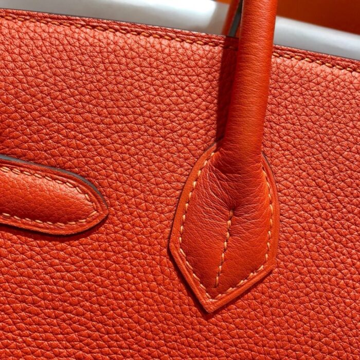 Hermes Birkin 25 Bag Togo Flame Orange 25cm - Image 3