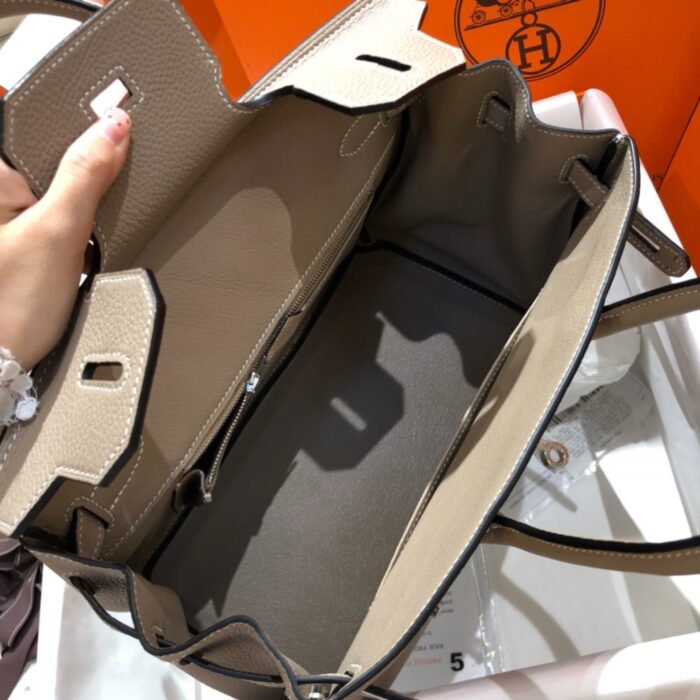 Hermes Birkin Togo Silver Hardware Etoupe Grey 25cm - Image 4