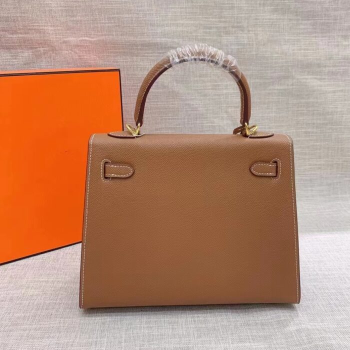Hermes Sellier Kelly Handbag Brown 25cm - Image 4