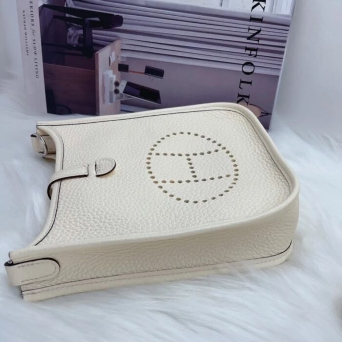 Hermes Evelyne Amazone Bag White 17cm - Image 4