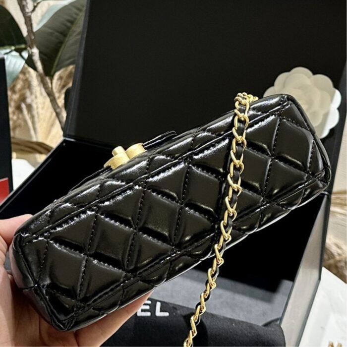 Chanel Kelly Bag Shiny Black 18.5cm AS4416 B14296 94305 - Image 4
