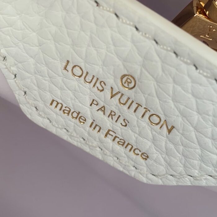 Louis Vuitton Mini Capucines Grained Leather White 20cm - Image 4