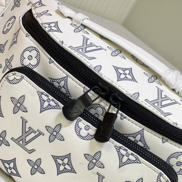 Louis Vuitton Rush Bumbag White And Navy Blue 30cm M25227 - Image 3