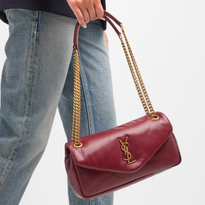Saint Laurent Calypso Small In Rouge Merlot 27cm 734153AACQO6268 - Image 3