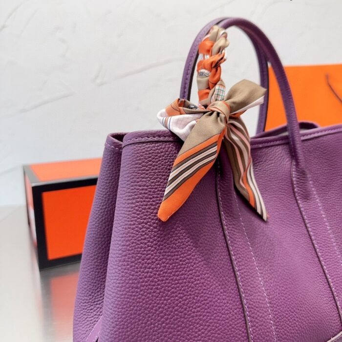 Hermes Garden Party 30 Bag Purple 30cm - Image 3