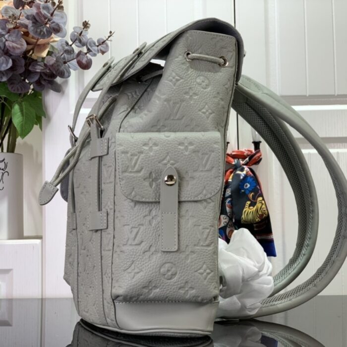 Louis Vuitton Christopher Backpack Khaki Grey 48cm M23146 - Image 3