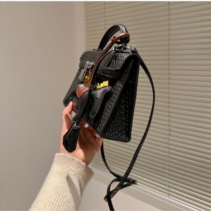 Hermes Kelly Mini Handbag Matte Alligator Black 20cm - Image 5