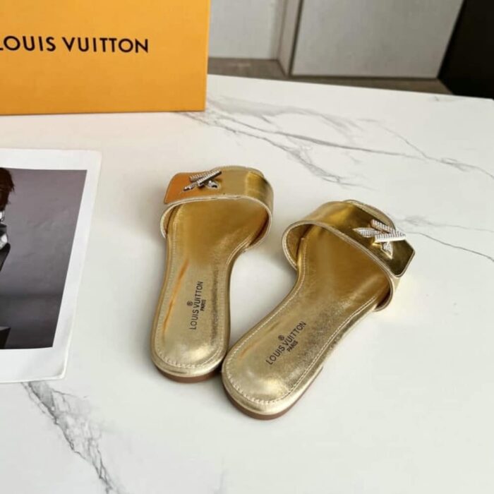Louis Vuitton Shake Peep Toe Slide In Gold 1AB2R7 - Image 3
