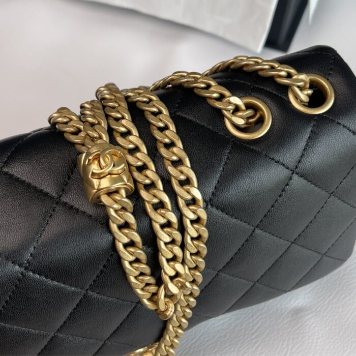Chanel Small Pillow Crush Flap Bag Black 25cm AS3609 - Image 3