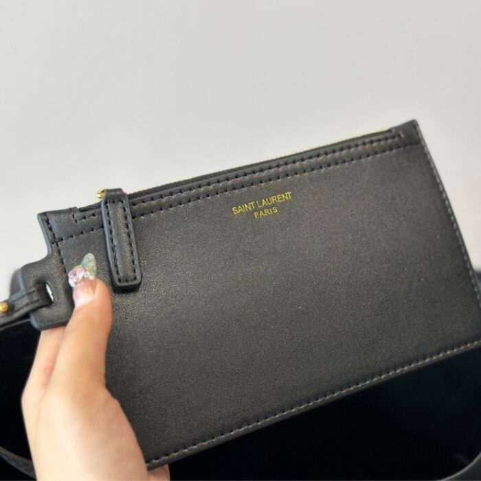 Saint Laurent Shopping Bag Leather Black 37cm 600281CSV0J1000 - Image 5