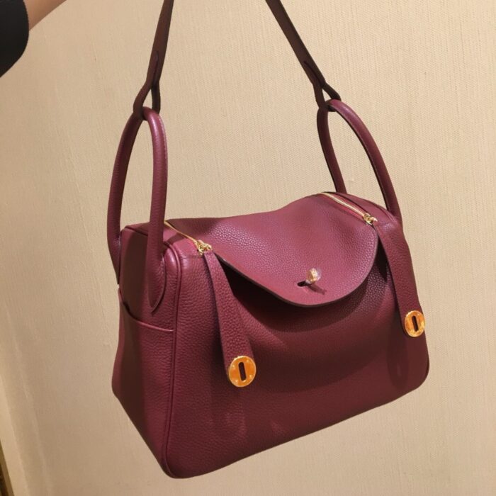 Hermès Lindy 26 Taurillon Clemence Rouge H 26cm - Image 6