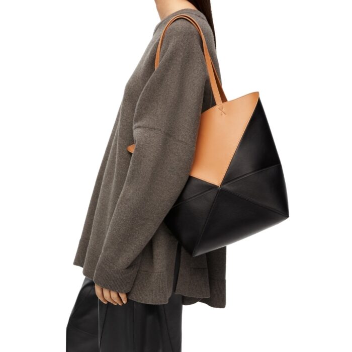 Loewe Puzzle Fold Tote Warm Desert And Black 24cm A779G50X18 2727 - Image 6