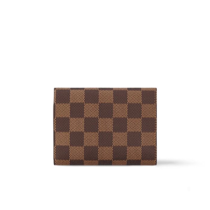 Louis Vuitton Victorine Wallets Damier Ebene Cerise Red 12cm N41659 - Image 4