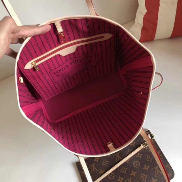 Louis Vuitton Neverfull MM Bag Pivoine Pink 31cm M41178 - Image 4