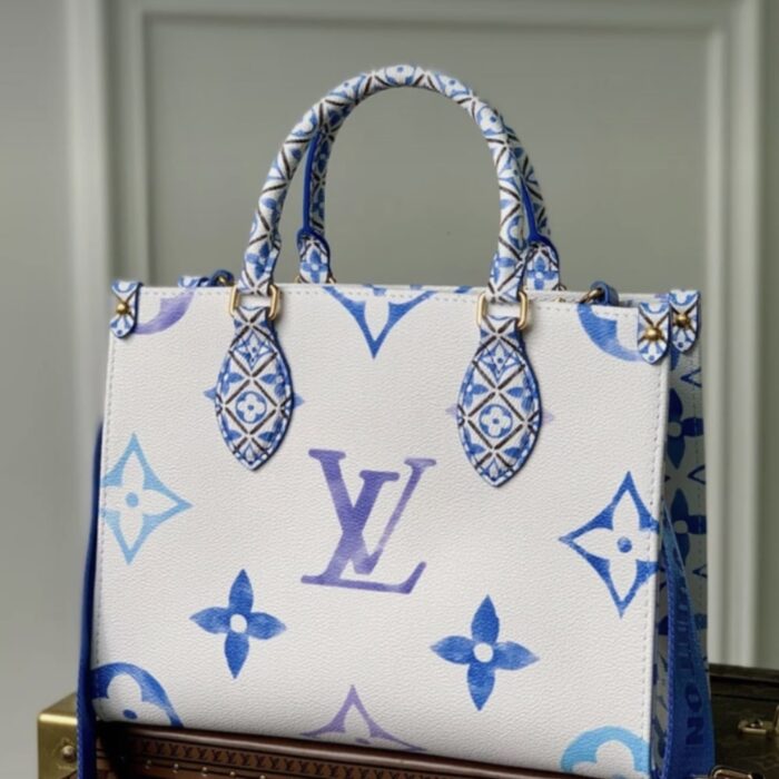 Louis Vuitton Onthego PM Bag Blue 28cm - Image 4