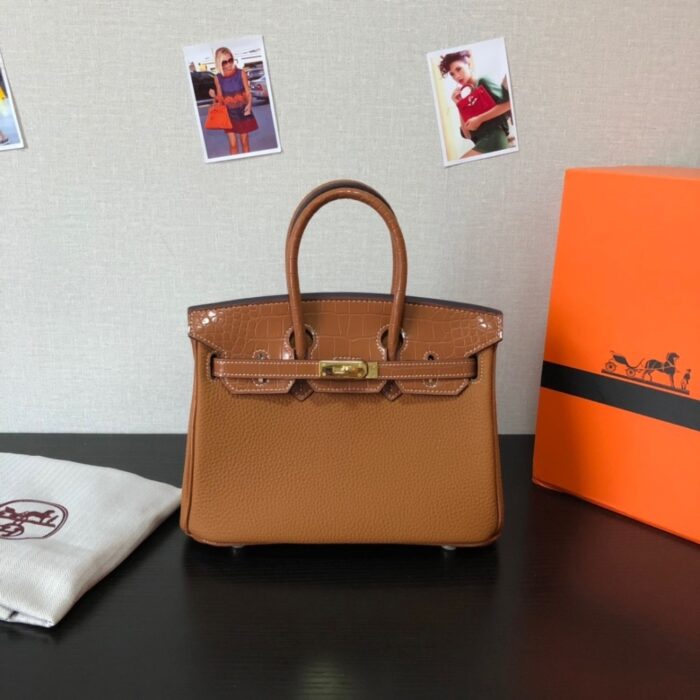 Hermes Birkin Touch Togo Handbag Brown 25cm - Image 5