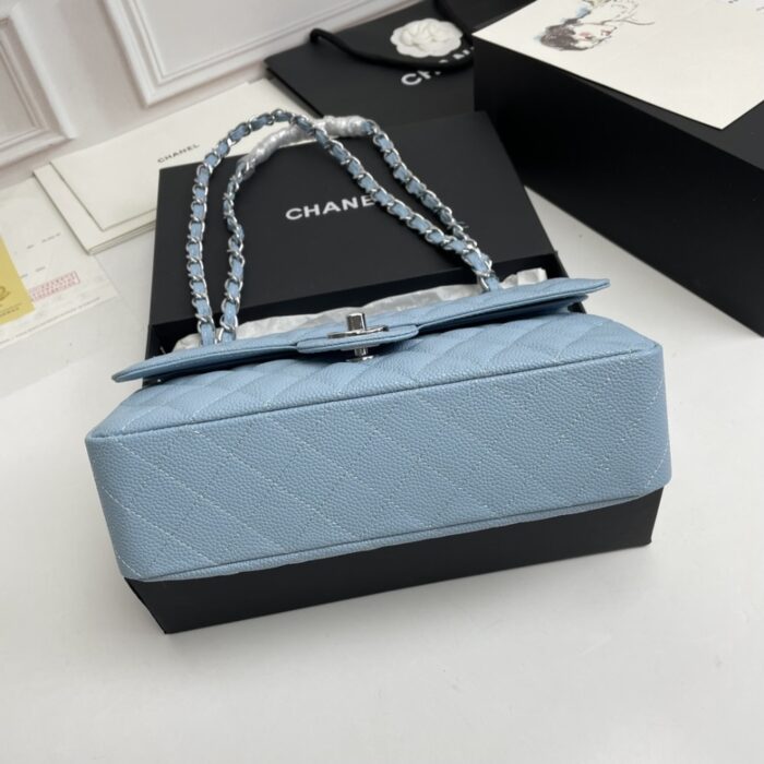 Chanel Classic Double Flap Bag Light Blue 25cm - Image 7