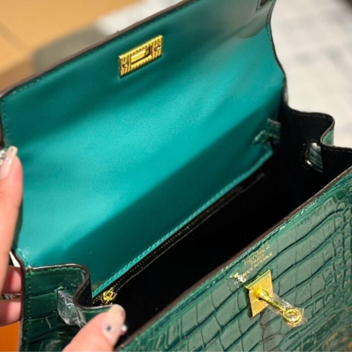Hermès Kelly 25 Alligator Vert Emerald 25cm - Image 5