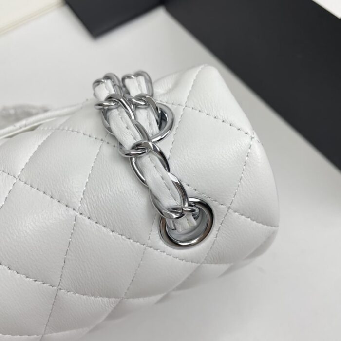 Chanel Classic Double Flap Bag White 25cm - Image 8