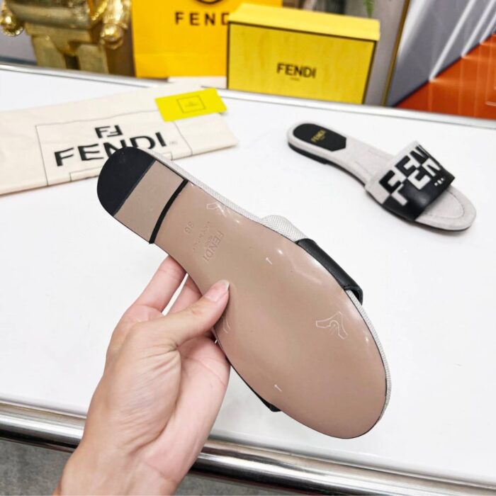 Fendi Canvas Slides Gray 8R8337AJZUF0WZM - Image 6