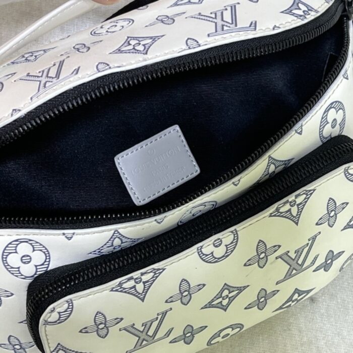 Louis Vuitton Rush Bumbag White And Navy Blue 30cm M25227 - Image 6
