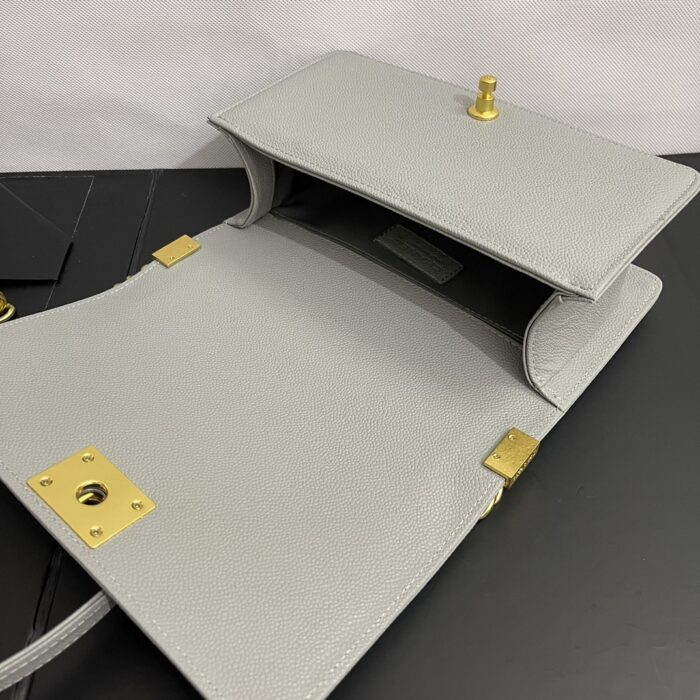 Chanel Medium Boy Bag Light Gray 25cm - Image 8