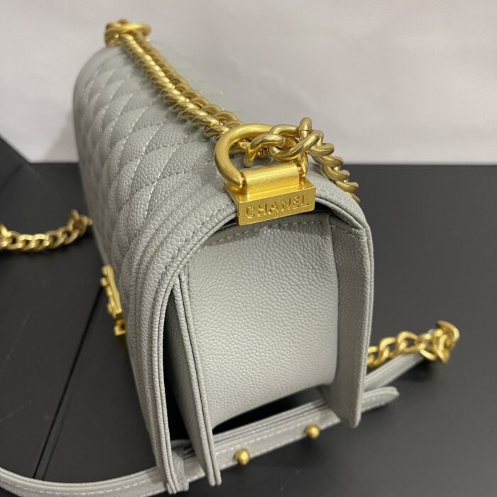 Chanel Medium Boy Bag Light Gray 25cm - Image 5