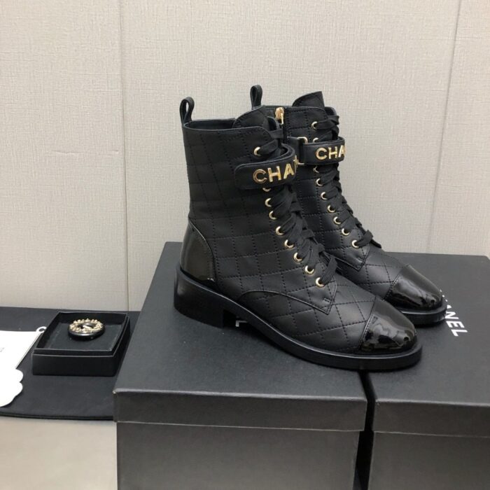 Chanel Combat Boots Black G45005 B13037 94305 - Image 2