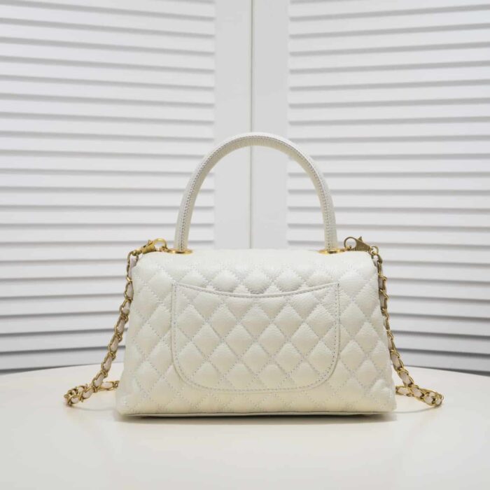 Chanel Coco Top Handle Flap Bag White 26cm - Image 4