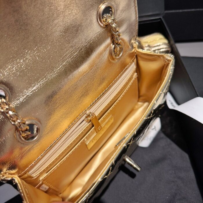 Chanel Mini Flap Bag Star Coin Purse Yellow Gold 24cm AS4646 B14873 NT671 - Image 2