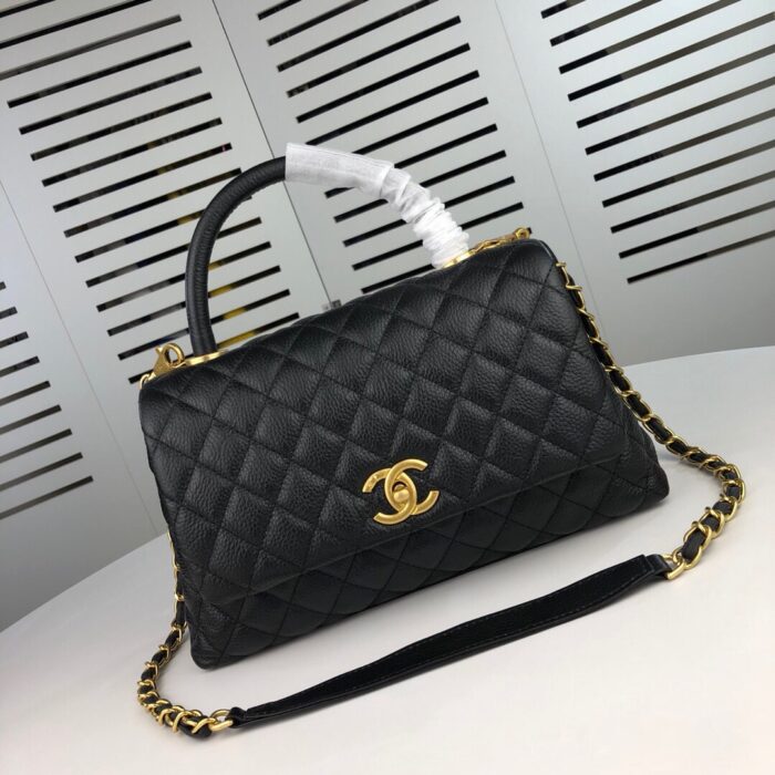 Chanel Coco Top Handle Flap Bag Black 26cm - Image 3