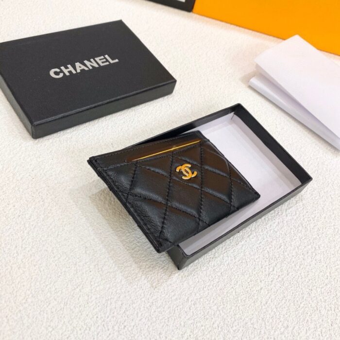 Chanel Quilted Black Card Holder 9cm - Image 4