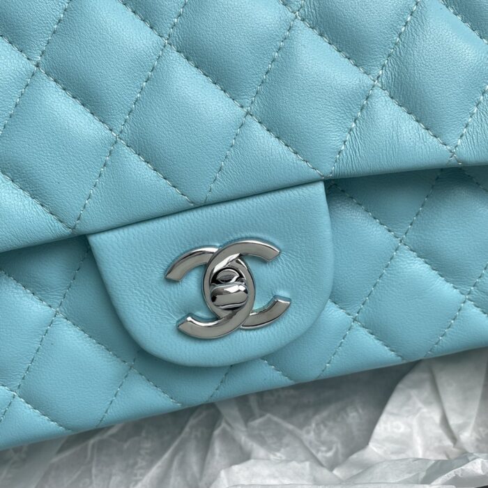 Chanel Classic Double Flap Bag Light Blue 25cm - Image 6