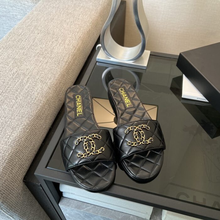 Chanel 23P Quilted CC Chain Sandal Black G39954 X56940 94305 - Image 7