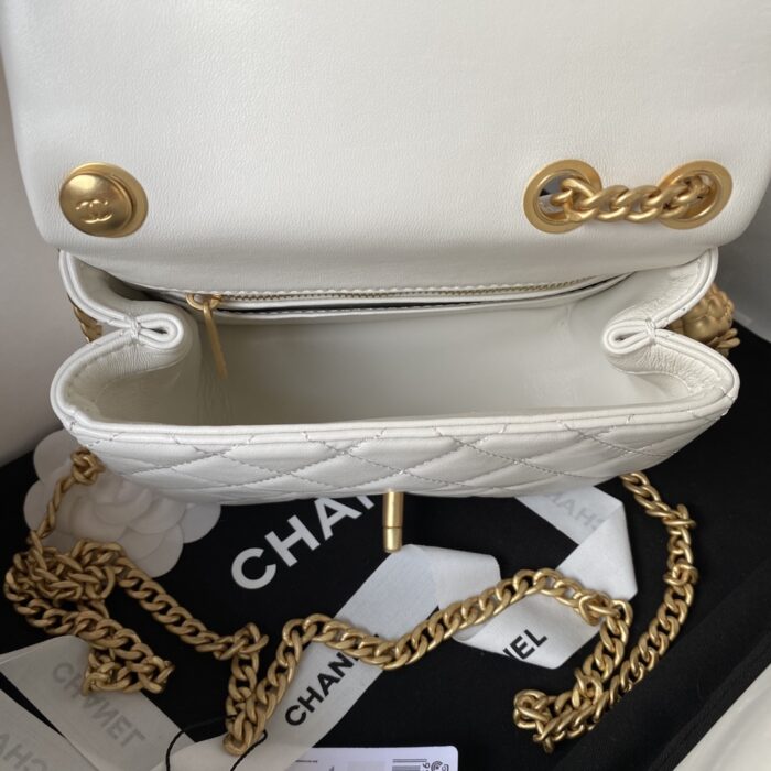 Chanel 23S Mini Flap Bag Camellia White 18cm - Image 7