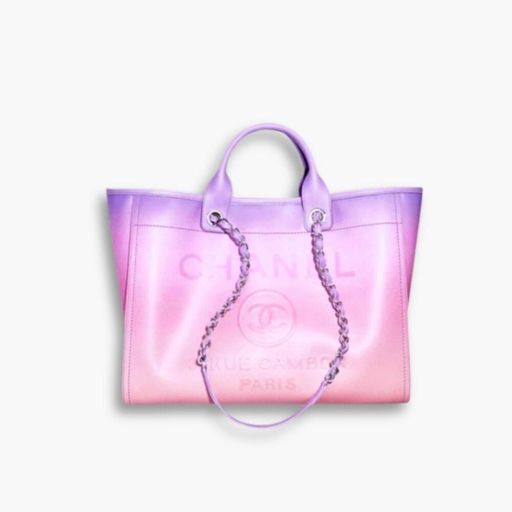 Chanel Small Deauville Shopping Tote Pink and Purple Ombre 38Cm