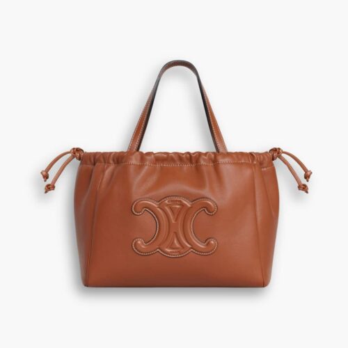 Celine Small Cabas Drawstring Cuir Triomphe Brown 24cm 111013DU304LU