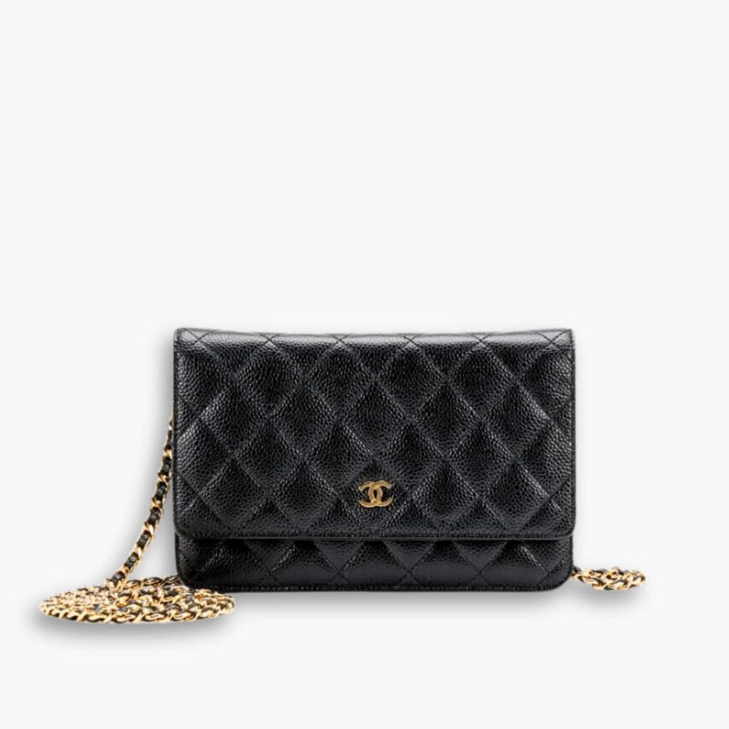Chanel Wallet On Chain Caviar Quilted Black 19cm