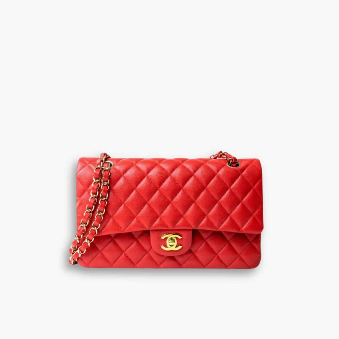 Chanel Classic Handbag Red 25cm A01112